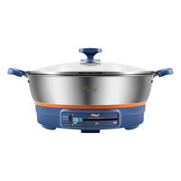 佳佳恋电饼铛家用多功能电煎锅电热锅水煎包锅烙饼锅电烤锅304不锈钢锅 开关拨杆36cm(深锅体8.5cm)