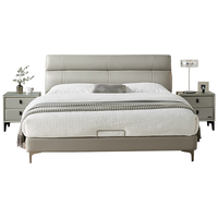 QuanU 全友 105251C+102825A 轻奢皮床+床头柜 孔雀蓝 1.8m床 标准款