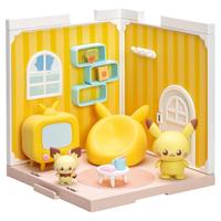 TAKARA TOMY多美卡宝可梦Pokepeace皮卡丘精灵小屋拼装模型玩具(客厅) 客厅【皮卡丘&皮丘】