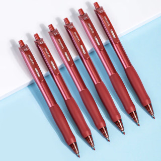 得力 S60 按动中性笔 红 0.5mm 6支