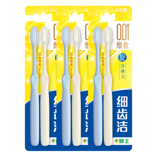 狮王 细齿洁系列 弹力旋净软毛牙刷 6支装