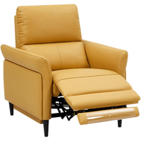  顾家家居 KUKA  A027 电动功能沙发 单人位 秋麦黄 真皮款