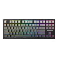 多彩（Delux）KM87pro无线机械键盘有线蓝牙三模gasket客制化5层填充侧刻高颜值游戏电竞办公电脑平板iPad通用 微尘灰侧刻-三模-雪豹轴-8000毫安