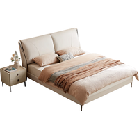 林氏家居主卧室真皮艺床双人床软包婚床林氏木业TBC720 白A普通床+169A床垫+B床头柜*1 1500mm*2000mm 白|A普通床+169A床垫+B床头柜*1