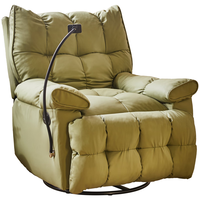 家逸单人沙发椅家用太空沙发舱可旋转懒人沙发客厅摇椅阳台沙发躺椅 橄榄绿【猫抓皮】可躺+可旋转