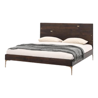 NORHORRoot Branch北欧表情中古风MCM/YUZU橡木实木双人床 金色腿 1800mm*2000mm框架结构