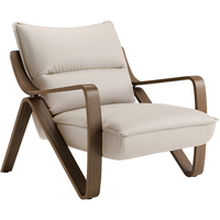 曲美家居沙发椅 懒人单椅客厅阳台真皮实木单人沙发小家具
