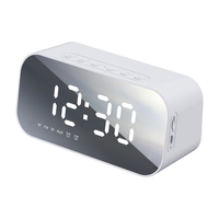 HAVIT 海威特 M3蓝牙音箱智能时钟闹钟镜面全屏 迷你便携低音炮无线插卡收款播报音响 皎洁白