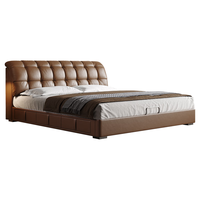 Buleier 布雷尔 现代简约头层真皮床主卧室双人床1.8米婚床卧室家具 1.8M框架版 单床
