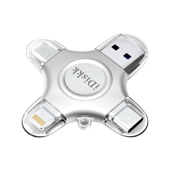 iDiskk U018 旗舰版 USB3.0 U盘 银色 256GB micro-USB/Type-C/苹果lightning接口