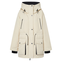 MO&Co.羽绒服2025冬90鸭绒抗寒防风收腰【轻暖漫游系列】MBE4EINT02 干贝色 XS /155