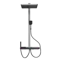 苏泊尔（SUPOR）夜空智能淋浴花洒套装满天星氛围灯大置物台钢琴按键增压花洒全套 【夜空 枪灰色】无数显氛围灯