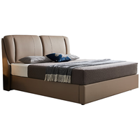 慕思 de RUCCI）储物床高箱 简约软包皮艺床可收纳双人床 （冰咖色） 1.8*2.0米