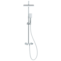 海尔智能淋浴花洒套装全铜增压花洒喷头钢琴按键数显淋浴全套 银色-303三挡基础款