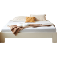 LINSY 林氏家居 简约奶油风实木脚床主卧1米5双人床白色家具林氏木业OU5A 1.5米双人床