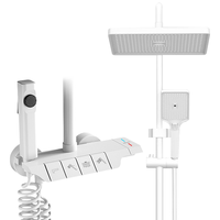 万和（Vanward）淋浴花洒套装 冷热恒温花洒全套增压喷头 置物精铜全铜龙头 皓月白冷热C|琴键四档|全铜主体Y