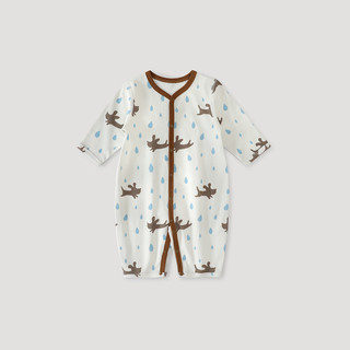 巴厘小猪宝宝连体衣春秋哈衣a类纯棉四季爬爬服初生儿睡衣新生儿婴儿衣服 点点汪星人 73cm
