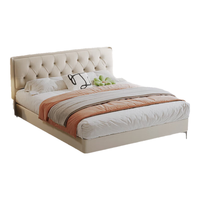  CHEERS/芝华仕 猫抓绒布艺 双人床  高脚1.8m霜花白 1.5*2.0m