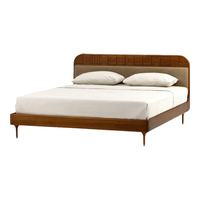 NORHOR北欧表情/MCM中古焦糖色/英国ARNATIF/MADR实木雕花科技布双人床 床 1800mm*2000mm支架结构