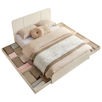 QuanU 全友 600675+105265K 贝蒂·大白床+床垫 奶油白 180*200cm