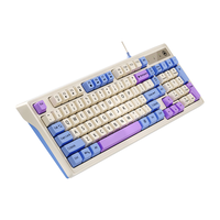 YINDIAO 银雕 K800PRO 98键有线薄膜键盘 RGB混光三拼键帽 机械手感男生女生通用游戏办公键盘 海盐紫色