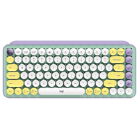  logitech/罗技 无线蓝牙双模 机械键盘+萌猫主题键帽  单色背光 机械轴 梦幻紫