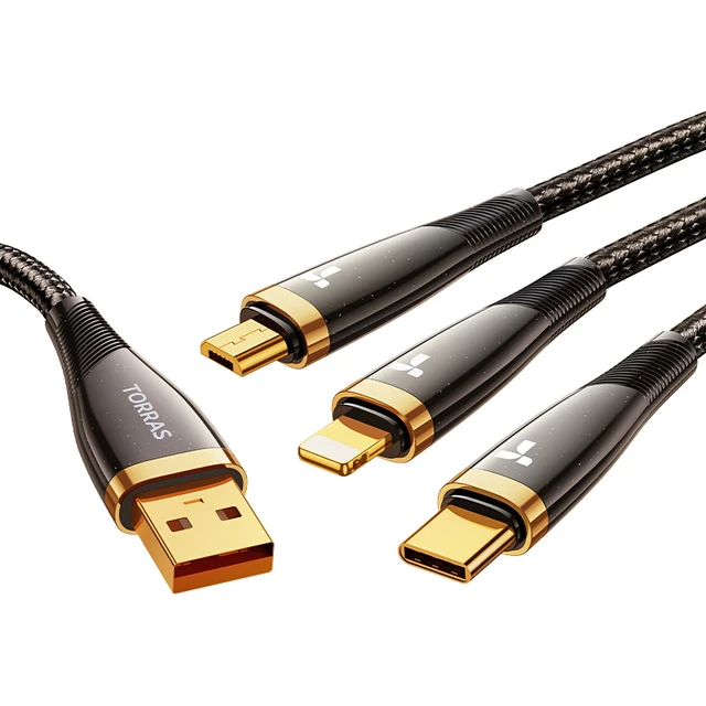 TORRAS 图拉斯 Lightning/Micro-B/Type-C 3A 数据线