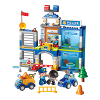 费乐（FEELO）大颗粒儿童拼装积木玩具男女孩警察局Y42004