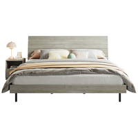 全友（QUANU）家居 床现代简约风木纹床人体工学护脊床屏大承重床卧室 暖白床G+265床垫(1.8米)