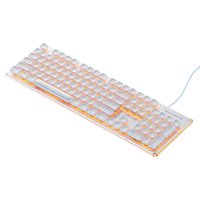 狼途（LANGTU） 游戏有线机械手感键盘鼠标套装（超薄静音键盘 键鼠套装 笔记本电脑办公键盘  ） 银白暖黄光