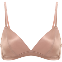 金三塔内衣女真丝缎面里外桑蚕丝V型无钢圈文胸NZFDA302 浅灰色9100 L