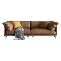 狄普直排牛皮艺沙发轻奢客厅意式小户型办公尊享脚踏2050 0.8m脚踏:高密度龙骨加固框架