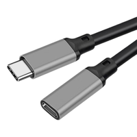 火骥 Type-C延长线公转母 CTOC数据转接线5A电流usb3.210Gbps调整传输连接线4K显示器硬盘鼠标键盘WIFI 灰色 2米