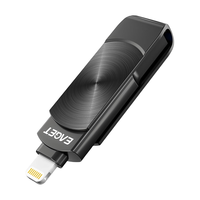 EAGET 忆捷 i66 USB 3.0 苹果U盘 黑色 512G USB-A/Lighting双口