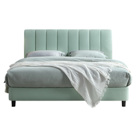 雅兰（AIRLAND）布艺床现代简约双人床1.5米轻奢婚床主卧家具实木床架 马卡龙 马卡龙（果绿）+深睡智享床垫 双人床1.8m*2.0m (齐边款)