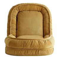 QuanU 全友 102893A 折叠懒人布艺沙发 苹果派黄 灯芯绒款