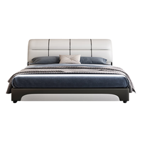 香丽华庭 皮床现代北欧大小户型双人床简约婚床实木软体床卧室家具 单床(皮床) 1.8米*2米框架结构款(升级床板)