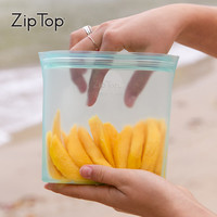 ziptop硅胶袋耐高温食品级三明治保鲜袋可站立可微波密封袋