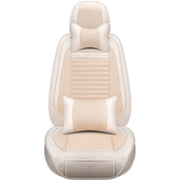 紫风铃仿亚麻汽车坐垫四季通用汽车座垫座套速腾迈腾英朗朗逸君威起亚K3哈弗天籁车座套Z02 豪华版-雅致棕