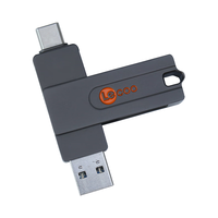 来酷 Lecoo KU200 USB3.2 U盘 灰色 128GB USB-A/Type-C