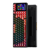 狼蛛（AULA）L99智慧屏显无线蓝牙机械键盘 三模客制化可触控 电脑电竞游戏笔记本办公键盘 破晓红-焦糖拿铁轴8000mah【智慧屏】