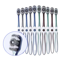 健去渍王中硬毛牙刷成人家用超硬男士牙渍烟渍高档软毛 10支装 中硬毛去渍10支装颜色