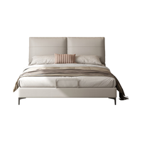 喜临门真皮双人大床主卧现代简约轻奢婚床 云图 s淡藕色储物款1.8x2米