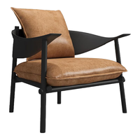 曲美家居沙发 懒人沙发椅复古中古风包豪斯沙发椅子客厅书房卧室阳台单椅 琥珀棕-疯马皮 单椅（含靠包）