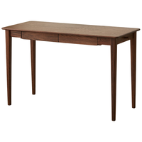 原始原素 实木书桌简约办公桌小户型书桌客厅学习桌书桌工作台梳妆台F8161 1.2米-2抽-黑胡桃色 书桌