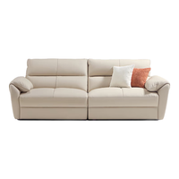 LINSY 林氏家居 PS061-A 真皮沙发 小左双人位+小右双人位 柔沙色