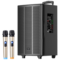 索爱(soaiy)SA-Q11广场舞音响15英寸大功率低音炮移动户外K歌蓝牙拉杆麦克风音箱扩音器无线话筒摊摆摊喇叭 15英寸+木质箱体+双无线话筒