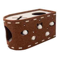 瓜洲牧 猫窝猫抓板一体猫玩具自嗨解闷新型猫窝桶四季通用毛毡双层猫咪窝 洞洞乐猫窝猫抓板睡玩一体