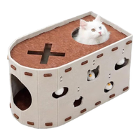 瓜洲牧 猫窝猫抓板一体猫玩具自嗨解闷新型猫窝桶四季通用毛毡双层猫咪窝 洞洞乐猫窝猫抓板睡玩一体