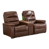 NITORI宜得利家居 家具 客厅电动皮质2.5人电动沙发 彼利波4 厚皮 深棕